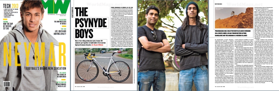 Psynyde Bicycles & Components feature in "Mans World Magazine" (2013)